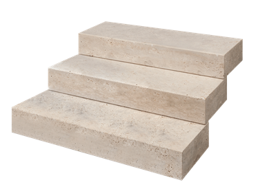 Marches en bloc Travertin Medium Select en pose libre