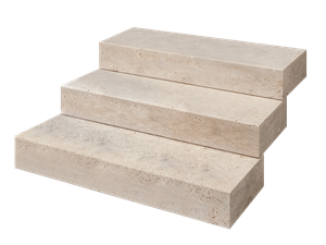 Marches en bloc Travertin Medium Select en pose libre