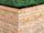 Muret en quartzite Irish Gold avec gazon