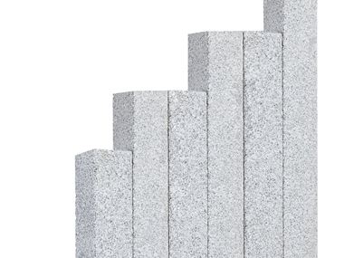 Zoom sur les palis en granite Silver Classico 12x12